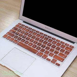 COMP-SA - For Macbooks Air 13.3 Solid Wood Texture Keyboard Cover Silicone Skin For Macbooks Pro 13 15 with or w/out Retina