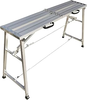 Aluminium Work Platform Portable Folding Scaffolding Ladder Stool Work Bench Adjustable Height Scaffolding Equipment Tools(Width 27cm,L 180cm)