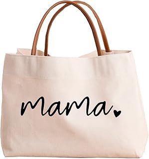 kifasyo Mom Mama Bag Mother Gifts Momlife Tote for Hospital, Shopping, Beach, Travel