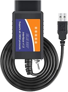 محول OBD2 ELM327 فورسكان بمنفذ USB وماسح ضوئي اي ال ام كونفيج مع تبديل MS CAN/HS CAN مناسب للسيارات والشاحنات الخفيفة F150 F250 للفحص علي نظام ويندوز من لينجي