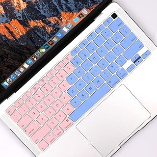 COMP-SA - Soft Silicone Keyboard Cover Film for Macbooks Air 13 inch 2020 Model A2337 A2179 Touch ID Keyboard Skin US Enter English version (Gradient Pink Blue)