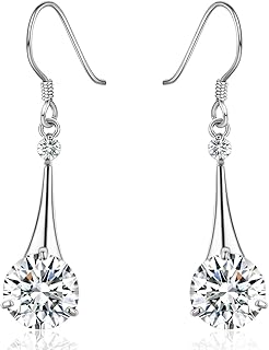 SBLING Platinum-Plated or 18K Gold Plated Cubic Zirconia Tear Drop Earrings