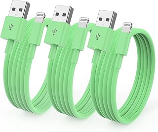 3 كيبلات شحن ايفون لايتنينج الى USB بطول 6 قدم [معتمد من ابل] كيبل شحن سريع 6 قدم لايفون 14/14 ماكس/13 برو ماكس/12 ميني/11 برو/11/اكس اس/اكس ار/8/7/6 اس/ايباد،اير اصلي