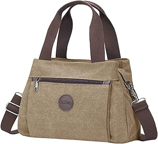 Women's Vintage Canvas Hobo Handbags Work Shoulder Crossbody Bag Tote Purses Multi-pocket Handbags