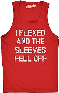 تي شيرت بدون اكمام للرجال بطباعة I Flexed and The Sleeves Fell Off