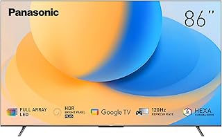 باناسونيك تلفزيون ذكي 86 بوصة 4K LED مع معدل تحديث اصلي 120Hz مصفوفة كاملة ورقة كوانتوم دوت جوجل تصميم بدون اطار ودولبي فيجن اتموس ومساعد رمادي