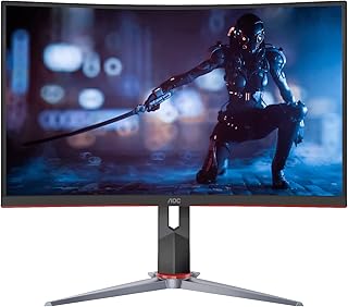 شاشة العاب ايه او سي 27 بوصة منحنية نحيفة وسيك - 2k-1ms gtg- 144 hz-hdmi-vga، اسود، cq27g2، LED