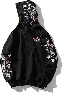 Streetwear Men's Dragon Embroidered Heavyweight Graphic Hoodies, mens, Hooded Sweatshirt