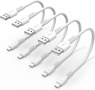 اوليفتوس كيبل شحن ايفون قصير 6 انش، سلك USB الى لايتنينج بطول 0.6 قدم لمحطات الشحن السريع متوافق مع ابل ايفون 12 11 برو ماكس اكس اس 8 7 6 5 بلس وايباد اير/ميني