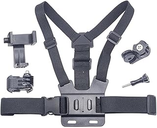 zaoalife Phone Chest Harness Holder, Adjustable Mobile Phone Selfie Chest Strap with Phone Clip Holder Suitable for Mobile Phone Camera Sports Shooting