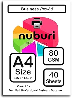 ورق طابعة مقاس A4 من نوبوري - 80 غرام لكل متر مربع / 21 باوند (40 ورقة)