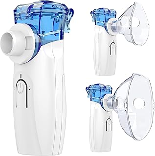 LOVNOV Portable Nebulizer - Ultrasonic Mesh Nebulizer Cool Mist Steam Inhaler for Moisture, USB/Battery Operated Mini Nebulizer Machine for Home Office Travel Use