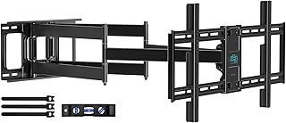 حامل حائط للتلفزيون بذراع طويل لمعظم التلفزيونات 42-80 بوصة، بخاصية الدوران والامالة مع اذرع مفصلية ممتدة، حركة كاملة بحمولة قصوى تصل الى 110 باوند، بمعيار فيسا 600×400 ملم، مناسب لمسامير 16/18انش