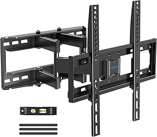 حامل تلفزيون يثبت على الحائط من ماونت اب، بحركة كاملة وامالة للشاشة المسطحة والمنحنية بقياس 26-55 بوصة، معيار فيسا 400x400ملم كحد اقصى، يتحمل وزن 88 باوند اذرع مفصلية MU0010