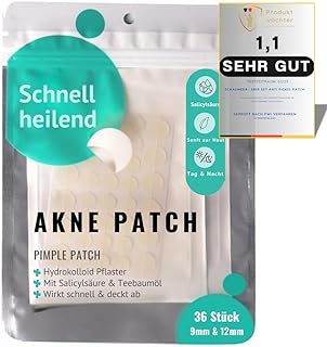 Anti-Pimple Patches Acne Remove Hydrocolloid Plasters Salicylic Acid with Natural Ingredients Squeeze Pimples Without Tools Blackhead Removal Pus Absorption Transparent Pack of 36