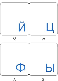 ملصقات روسية شفافة للابتوب والكمبيوتر المكتبي والكيبورد مع حروف زرقاء، من اونلاين ويلكم