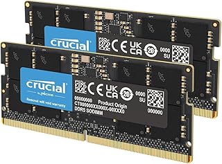 مجموعة ذاكرة RAM كروشال 32 جيجابايت 2×16 DDR5 5600 ميجاهيرتز او 5200 ميجاهرتز 4800 كمبيوتر مكتبي CT2K16G56C46S5 سوديم سعة 32.0 GB DDR5،