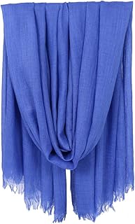 LMVERNA Women Solid Color Scarfs Large Long Lightweight Fringed Headscarf Linen Sheer Shawl Wrap