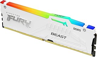 كينغستون وحدة ذاكرة العاب للكمبيوتر المكتبي من فيوري بيست بلون ابيض RGB اكسبو 16GB 5200MT s DDR5 CL36 DIMM واحدة - F552C36BWEA - 16