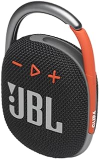 JBL مكبر صوت بلوتوث محمول كليب 4، طاقة 5 واط، تشغيل لمدة 10 ساعات، مقاوم للماء والغبار بتصنيف IP67 - اسود/برتقالي