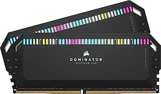 ذاكرة كمبيوتر دوميناتور بلاتينيوم RGB DDR5 RAM 32GB (2x16GB) 7200 ميجاهرتز CL34 انتل XMP iCUE من كورسير، أسود (CMT32GX5M2X7200C34)