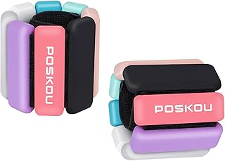 POSKOU 1 lb Wrist Weights Bracelets Adjustable Arm Ankle Weights for Women Home Gym,Fitness,Exercise,Walking,Jogging,Aerobics,Yoga 1LB Each, 2 Per Set