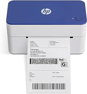 HP طابعة ملصقات حرارية صغيرة الحجم 4×6 من وورك سولوشنز، طابعة سهلة الاستخدام عالية السرعة مع 300 نقطة لكل بوصة للمنزل والمكتب او العمل. تدعم الكمبيوتر وماك، من اتش بي، أحادي اللون