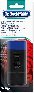 دكتور بيكمان - ممسحة سيراميك للموقد والحث + 3 شفرات - تزيل الأوساخ العنيدة والحبيبات - تحتوي على شفرتين بديلتين