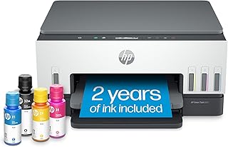 HP طابعة سمارت تانك 6001 اللاسلكية الكل في واحد خالية من الخرطوشة تأتي خزان الحبر هذه مع ما يصل إلى عامين طباعة محمولة ومسح ضوئي ونسخ 2H0B9A اتش بي