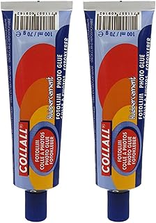 Repositional Quick Drying Photo Glue - 100ml Tube by CollAll - Strong, Flexible & Clear Adhesive - Perfect for Photos, Papercraft, Scrapbooking, Cardmaking, Journaling and More (2 Pack Included)