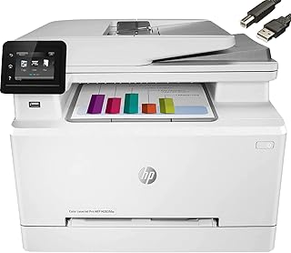 HP طابعة ليزر كولور ليزر جيت برو M283fdw لاسلكية الكل في واحد، طباعة محمولة عن بعد، طباعة مسح ضوئي نسخ فاكس، طباعة تلقائية على الوجهين، 22 جزء في المليون، 250 ورقة، تعمل مع اليكسا، حزمة مع كيبل طابعة