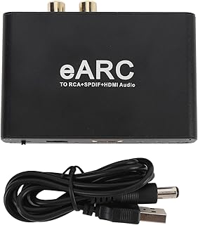 EARC ARC Sound Extractor, HDMI Earc Audio Extractor/Adapter, HDMI Earc/Arc to R/L, and 3.5mm Audio Converter, for HDTV Soundbar Speaker Amplifier, Enjoy HiFi Sound