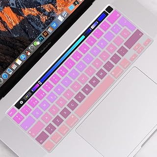 COMP-SA - For Macbooks Pro 16 inch A2141 2020 2019 Retina Touch bar Gradient Color EU Spanish Version Keyboard Film Skin Cover Protector (Gradient Rose)