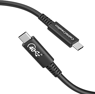 كيبل كريشن [كيبل USB 4 معتمد من USB-IF لثاندربولت 4/3 بطول 26 قدم 40Gbps 100 واط 8K 30Hz او فيديو مزدوج 4K 60Hz متوافق مع قاعدة شحن USB-C والموزع ووحدة معالجة الرسومات الالكترونية وغيرها