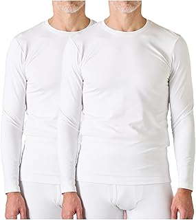 Men's 2 Pack Lightweight Thermal Tops M09 (XXL, M09 Lightweight White2)