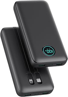 Portable Charger 40,800mAh Power Bank 25W PD Fast Charging Portable Phone Charger with Built-in Cables,LCD Display USB C Portable Power,QC 4.0 Battery Pack Compatible with iPhone 16/15,Android etc