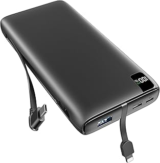 شاحن محمول 26800mAh، شاحن جوال محمول بمنفذ USB C PD بقدرة 18 واط من سوارايز، حزمة بطارية خارجية للشحن السريع، عدد المنافذ: 3، أسود