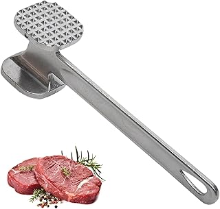 Meat Tenderizer Hammer, Stainless Steel Meat Mallet Kitchen Tool, Double Sided Heavy Duty Teeth Mallet for Steak Chicken Pork Cook Cooking Enthusiasts