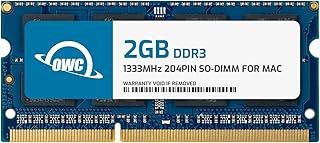 OWC 2.0GB PC10600 DDR3 1333MHz SO-DIMM متوافق مع 2011 ماك بوك برو، منتصف 2010/2011 21.5 بوصة و27 بوصة موديلات اي ماك، 2011 ماك ميني، من او دبليو سي، سعة 2.0 GB