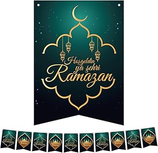 ديكور رمضان (Hoşgeldin ya schehri Ramazan)، ديكور رمضان، راية، راية، سلسلة علم (اخضر/ذهبي)