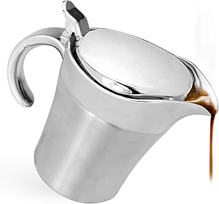 Stainless Steel Gravy Boat - 500ml | Insulated Jug | Custard & Cream Server | Sauce Jug | Thermal Gravy Jugs | Milk Jug With Lid | M&W