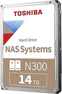 Toshiba N300 14TB NAS 3.5-Inch Internal Hard Drive - CMR SATA 6 Gb/s 7200 RPM 512 MB Cache - HDWG51EXZSTA