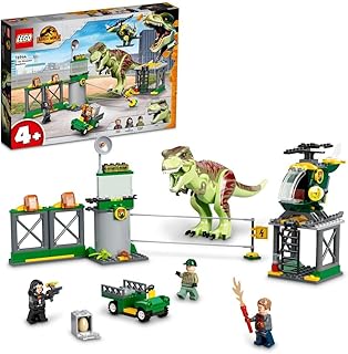 مجموعة هروب الديناصور تي ركس 76944 من LEGO Jurassic World؛ مجموعة اللعب الإبداعية للأطفال الذين تبلغ أعمارهم 4 سنوات أو أكثر (140 قطعة)