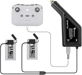 LYONGTECK 3-in-1 Battery Car Charger for DJI Mini 2,Mini SE Drone and Remote Controller,Charge 2 Batteries,12v Multi Fast Charging Hub Accessories