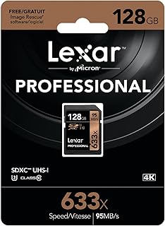 ليكسار بطاقة SDXC UHS-I احترافية 633x 128GB