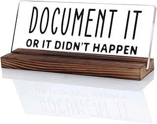 OCCdesign Funny Office Decor, HR Gifts, Did You Document It？ Coworker Gift Desk Sign Office Decor Work Humor Gifts for Human Resources Colleagues, Office Tabletop Decoration