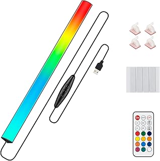 شريط اضاءة RGB لتحت الشاشة، LED لمكتب الالعاب، للكيبورد بمنفذ USB بطول 12 انش 5 فولت، 353 وضع لتغيير الالوان، جهاز تحكم عن بعد لاسلكي، اضواء محيطية لديكور الغرف والمكاتب والكمبيوتر، من غوغوبر، أسود