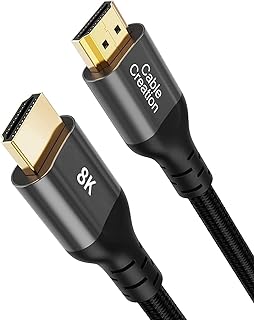 كيبل HDMI 8 كيه 2.1 من كيبل كرييشن، HDMI لـ PS4 (48 جيجابت في الثانية، 8K@60Hz) بطول 3.3 قدم، كيبل HDMI لسلسلة اكس من اكس بوكس بتقنية تنقية الصوت eARC HDR اتش دي سي بي 2.2 2.3