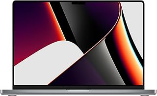 MacBook Pro من Apple مقاس 16 إنش شريحة M1 مع وحدة معالجة مركزية 10 نوى ووحدة رسومات غرافيك نواة ذاكرة RAM سعة 16GB قرص SSD 512GB - رمادي فلكي; عربي إنكليزي ماك بوك برو Mac OS