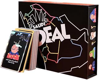 Saudi Deal Card Game, 150 Cards, Arabic Edition with Action Cards, Black